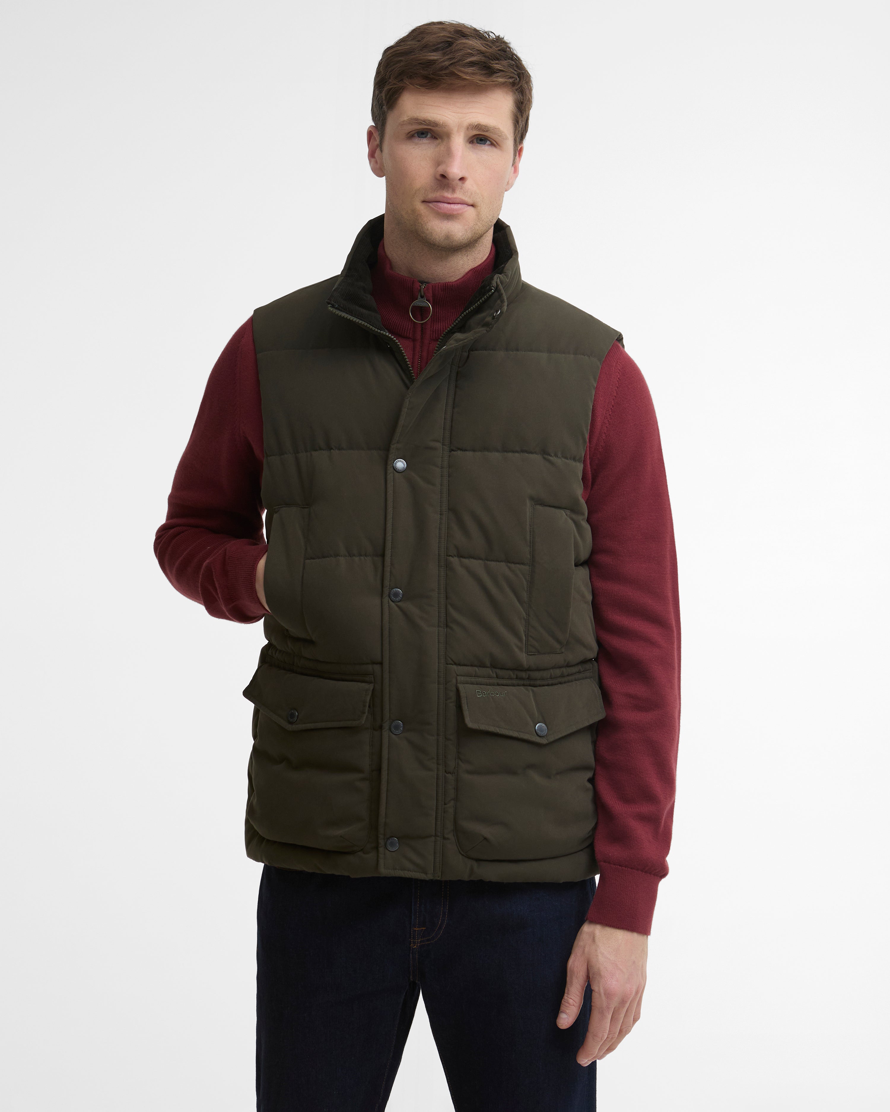 Barbour Lonnen Gilet #Colour_Dark Sage