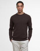Barbour Essential Lambswool Crew Neck #Colour_Dark Oak