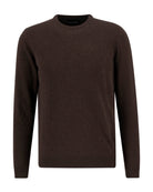 Barbour Essential Lambswool Crew Neck #Colour_Dark Oak