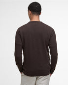 Barbour Essential Lambswool Crew Neck #Colour_Dark Oak