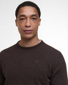 Barbour Essential Lambswool Crew Neck #Colour_Dark Oak