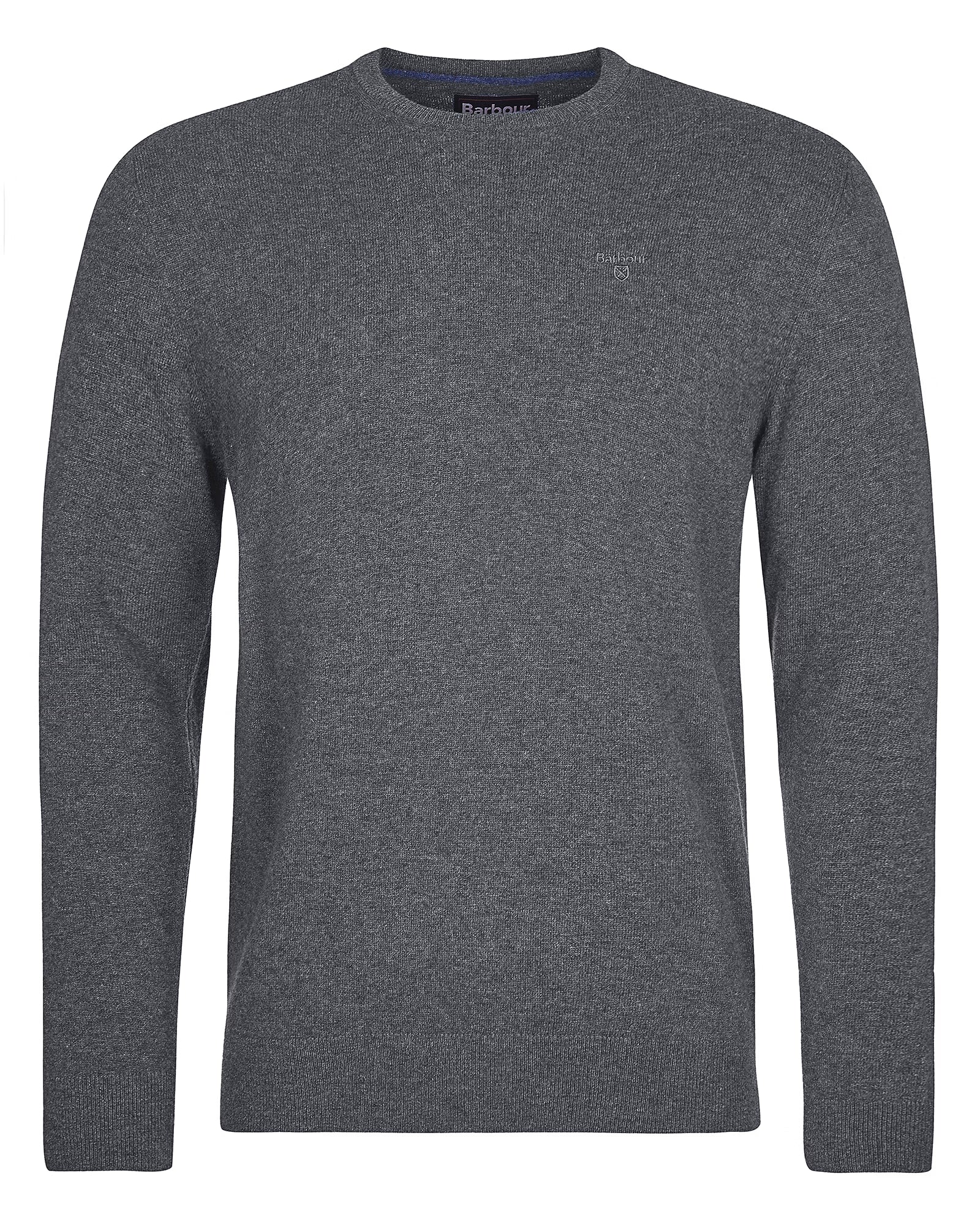 Barbour Essential Lambswool Crew Neck #Colour_Charcoal Grey