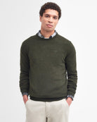 Barbour Essential Lambswool Crew Neck #Colour_Seaweed Green