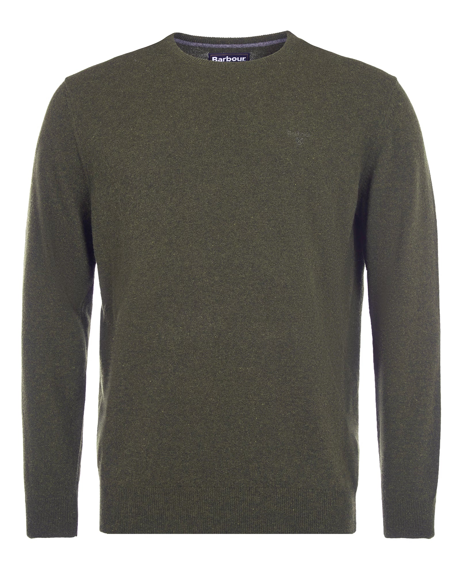 Barbour Essential Lambswool Crew Neck #Colour_Seaweed Green
