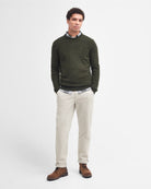 Barbour Essential Lambswool Crew Neck #Colour_Seaweed Green