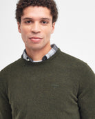 Barbour Essential Lambswool Crew Neck #Colour_Seaweed Green