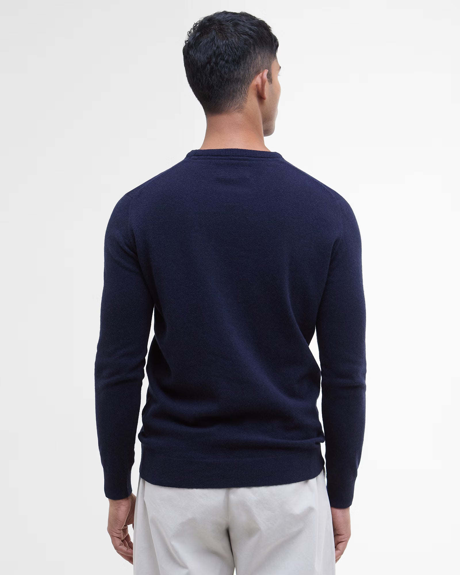 Barbour Essential Lambswool Crew Neck #Colour_Navy