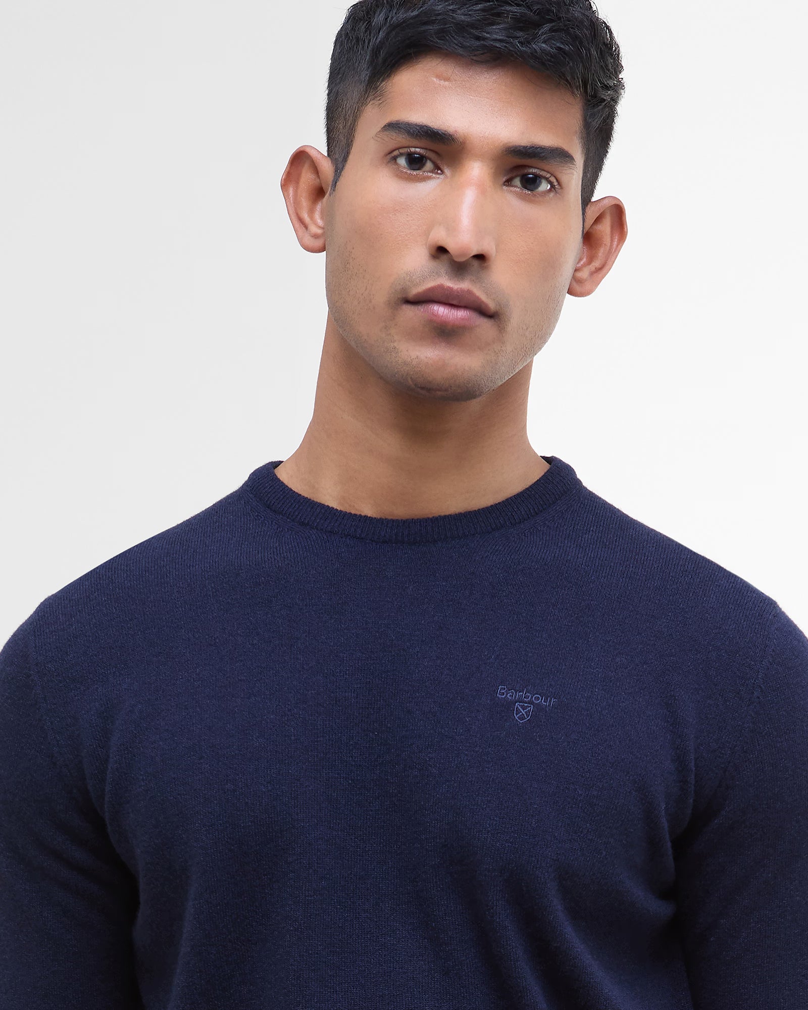 Barbour Essential Lambswool Crew Neck #Colour_Navy