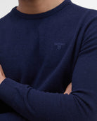 Barbour Essential Lambswool Crew Neck #Colour_Dark Oak