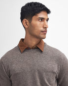 Barbour Essential Lambswool Crew Neck #Colour_Dark Stone