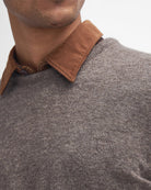 Barbour Essential Lambswool Crew Neck #Colour_Dark Stone