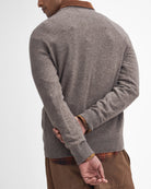 Barbour Essential Lambswool Crew Neck #Colour_Dark Stone
