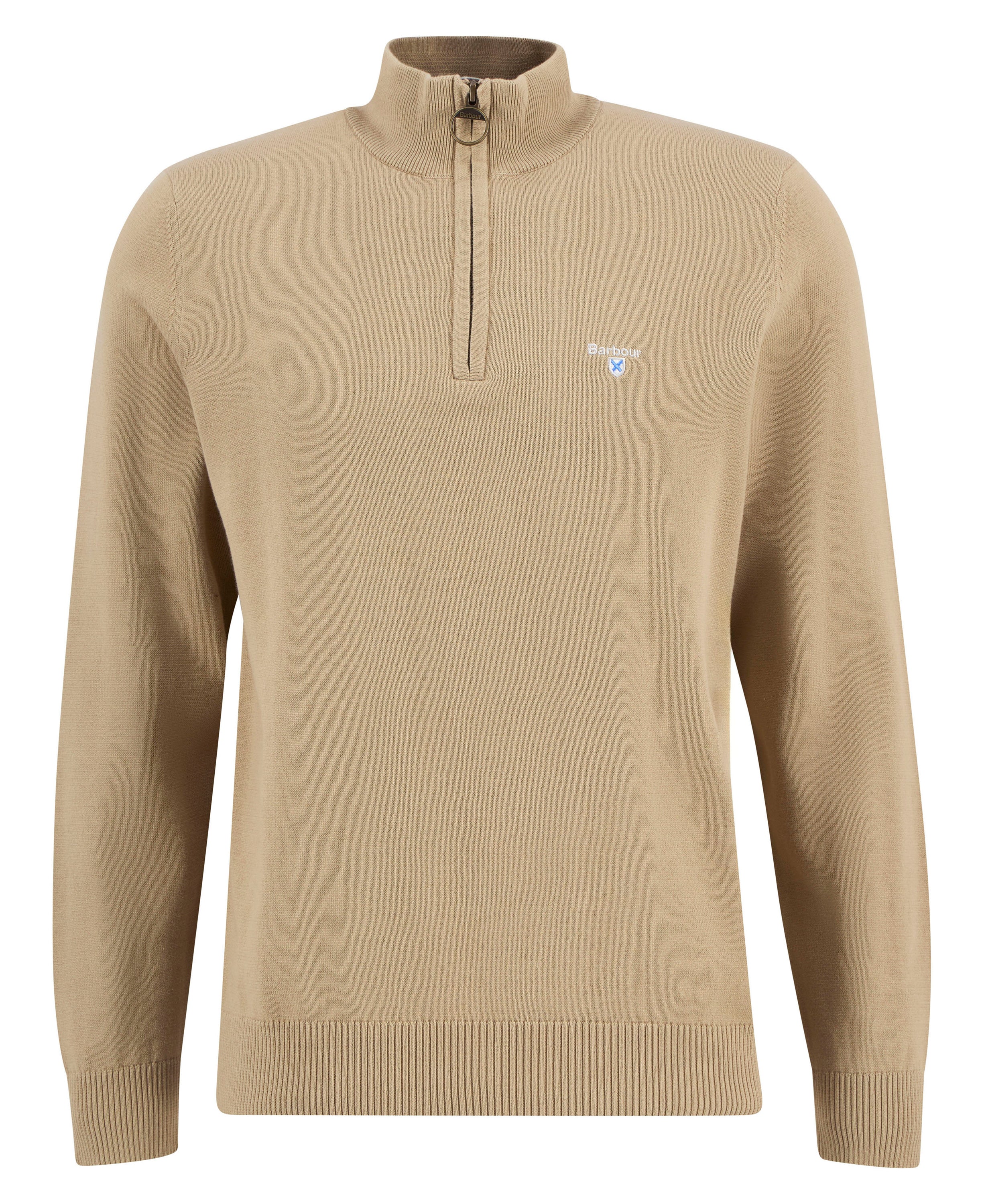 Barbour Washed Stone Lingwood Compact Cotton Half Zip Sweater #Colour_Washed Stone