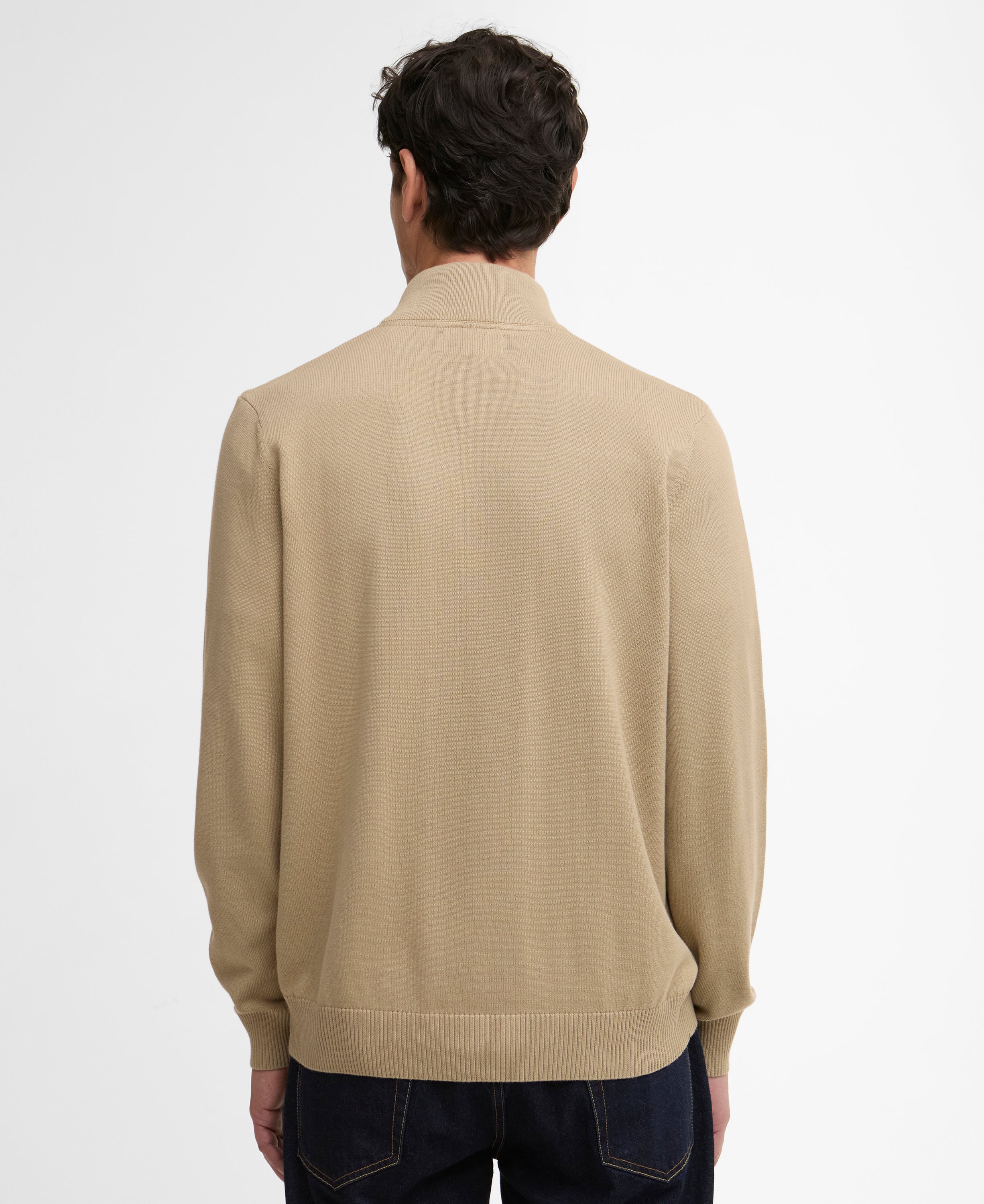 Barbour Washed Stone Lingwood Compact Cotton Half Zip Sweater #Colour_Washed Stone