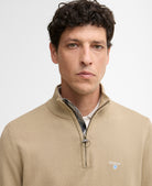 Barbour Washed Stone Lingwood Compact Cotton Half Zip Sweater #Colour_Washed Stone