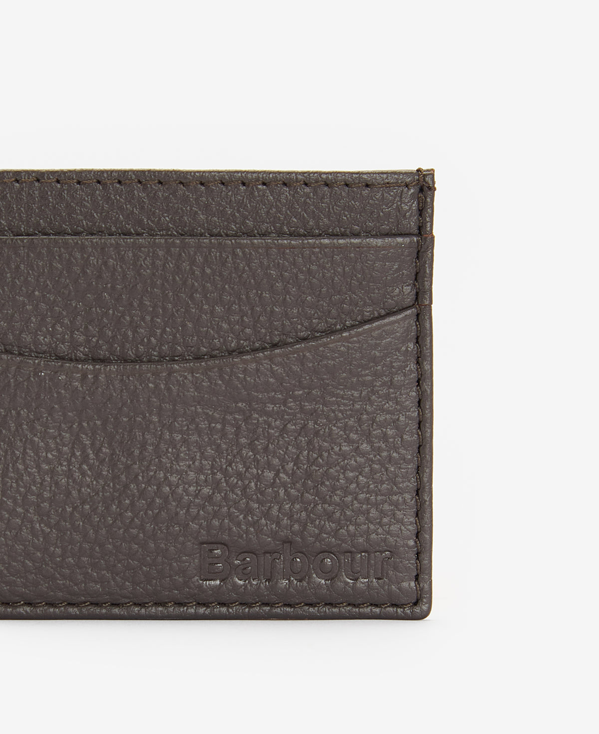 Barbour Amble Leather Card Holder #Colour_Dark Brown