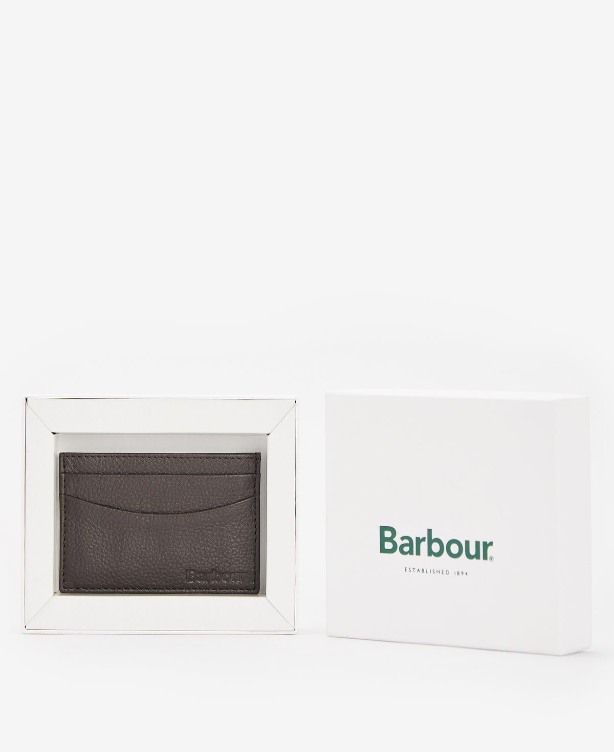 Barbour Amble Leather Card Holder #Colour_Dark Brown