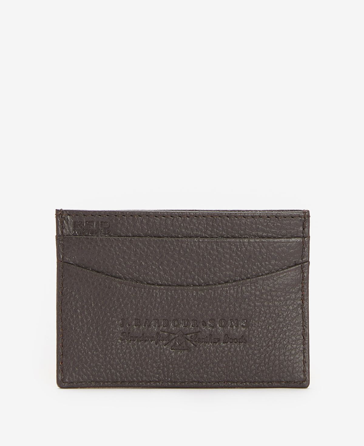 Barbour Amble Leather Card Holder #Colour_Dark Brown