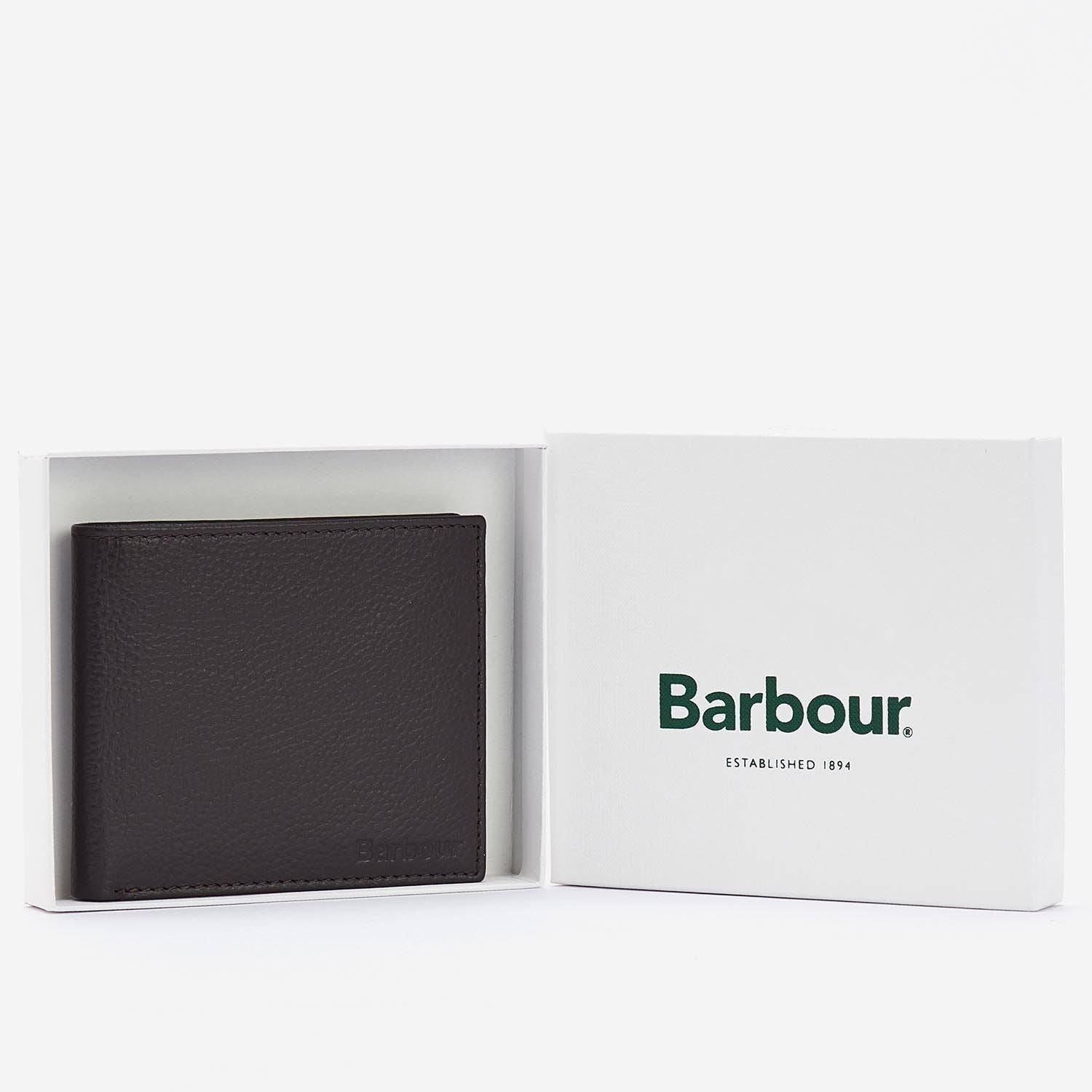 Barbour Dark Brown Barbour Amble Leather Billfold wallet #Colour_Dark Brown