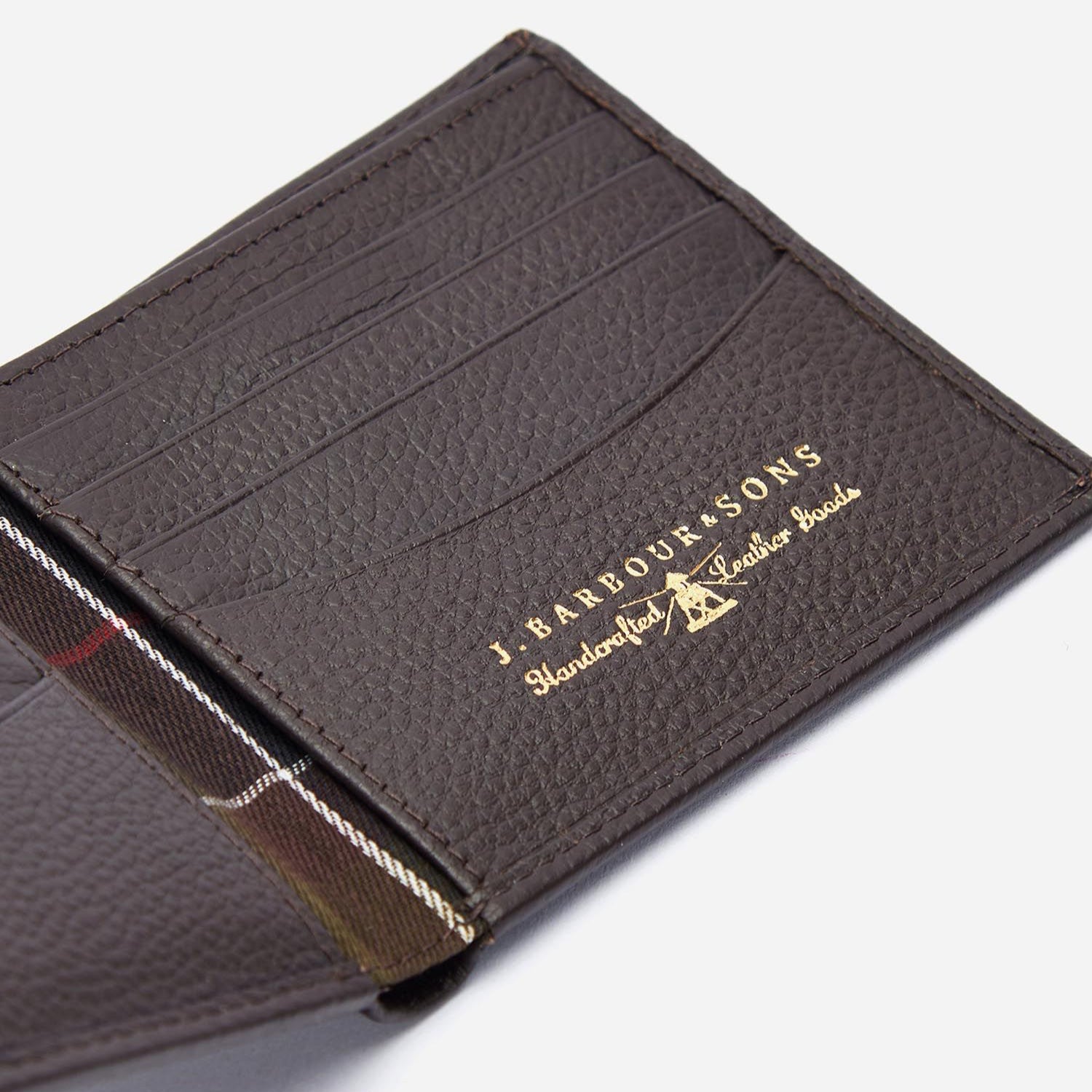 Barbour Dark Brown Barbour Amble Leather Billfold wallet #Colour_Dark Brown