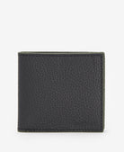 Barbour Black Grain Leather Billfold Wallet #Colour_Black