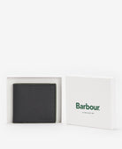 Barbour Black Grain Leather Billfold Wallet #Colour_Black