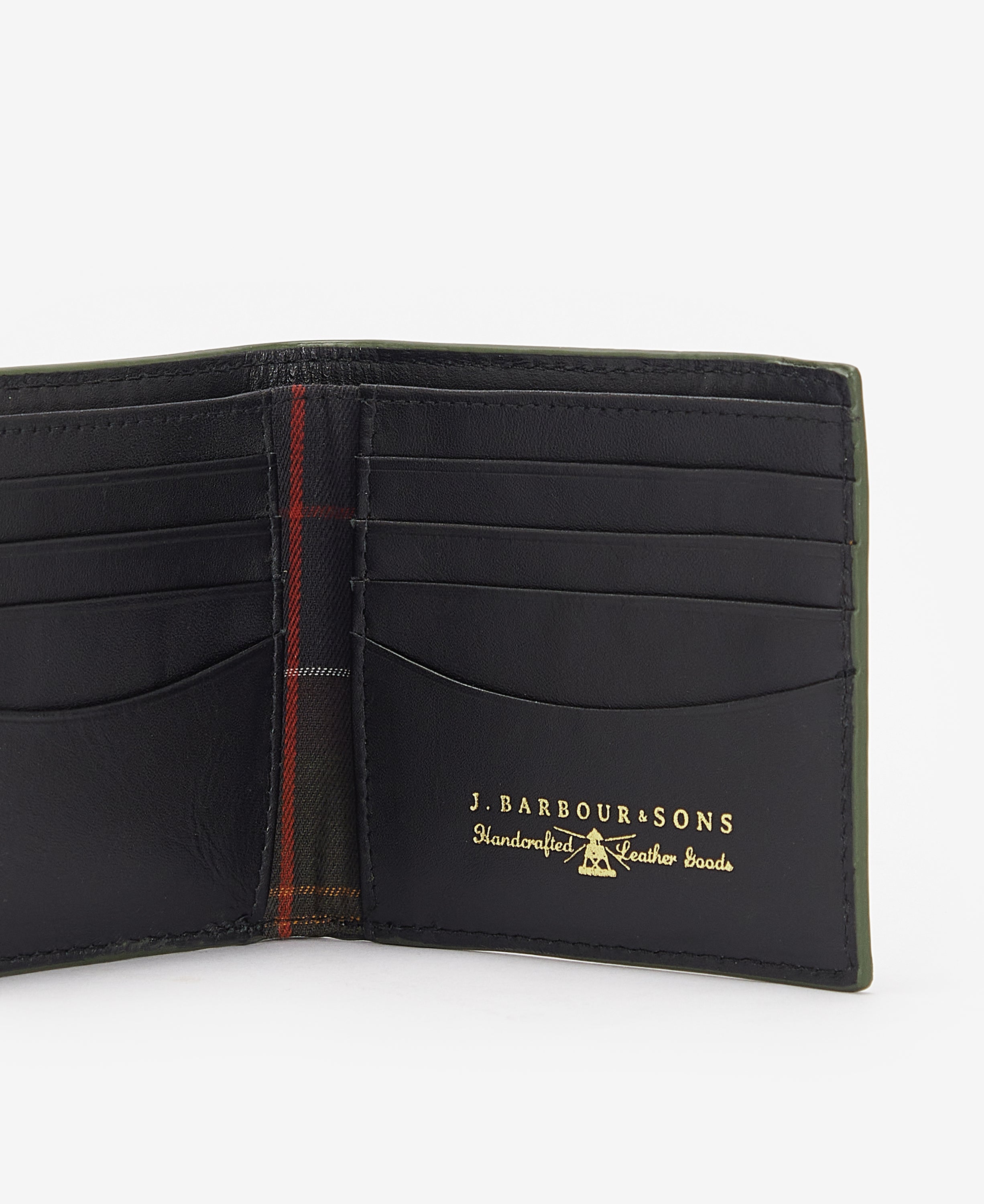 Barbour Black Grain Leather Billfold Wallet #Colour_Black