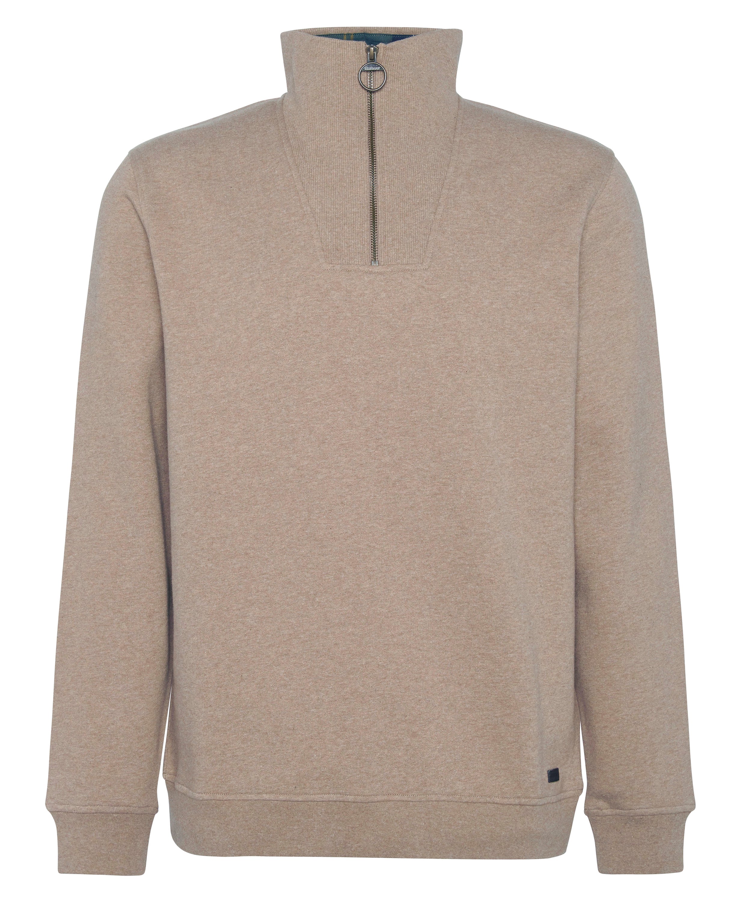 Barbour Stone Marl Nelson Half-Zip Sweatshirt #Colour_Stone Marl