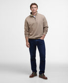 Barbour Stone Marl Nelson Half-Zip Sweatshirt #Colour_Stone Marl