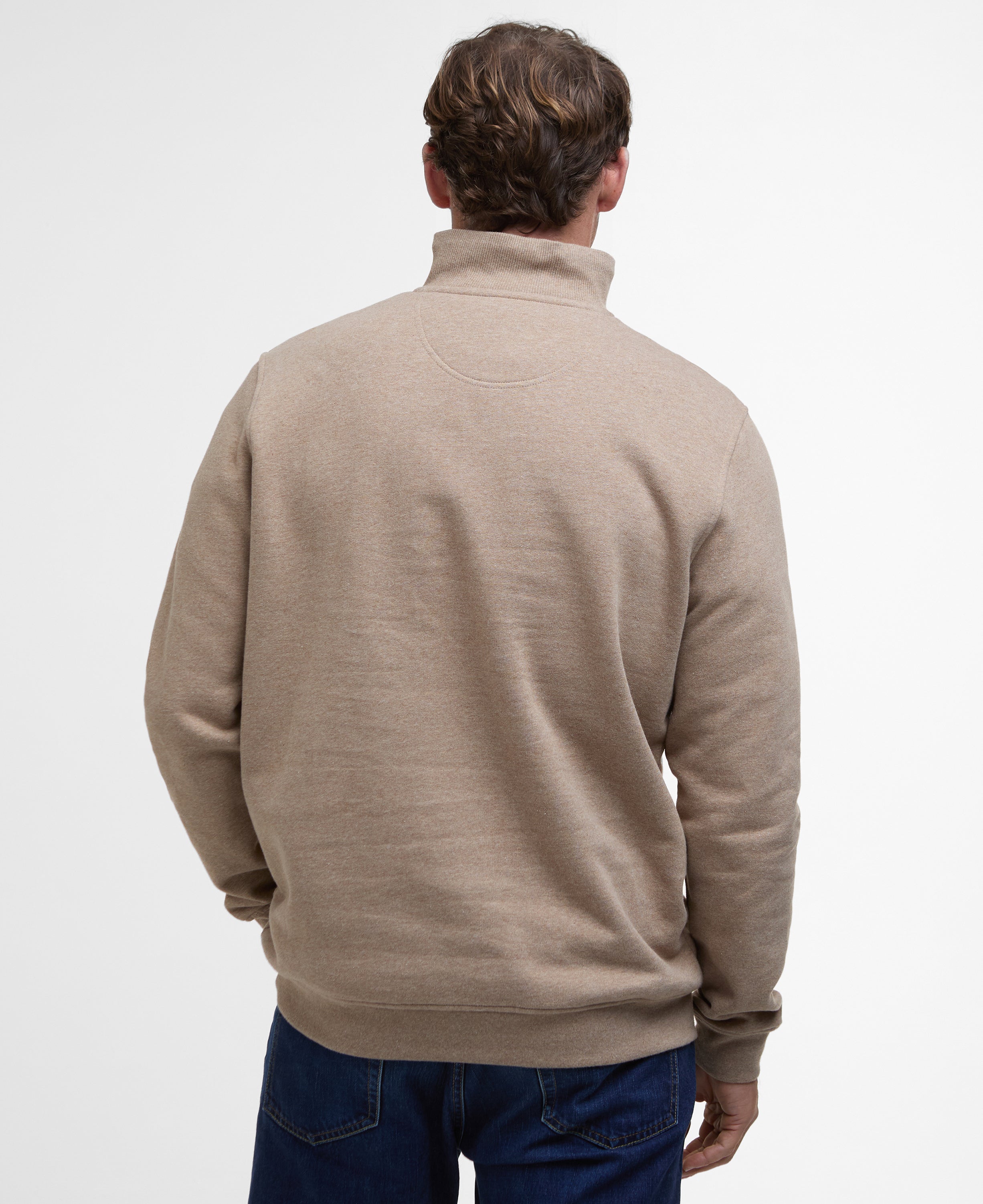 Barbour Stone Marl Nelson Half-Zip Sweatshirt #Colour_Stone Marl