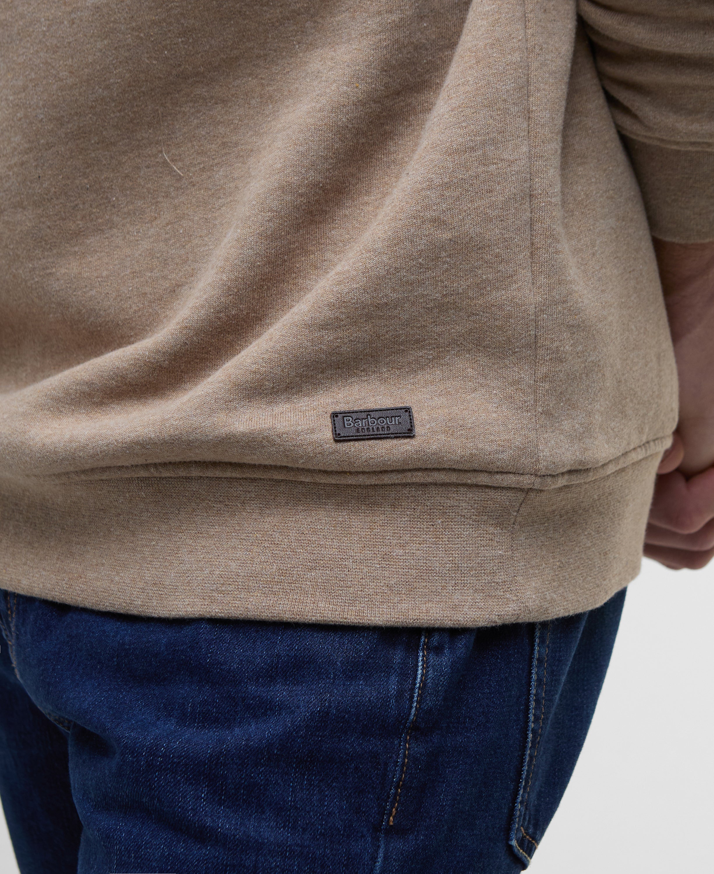 Barbour Stone Marl Nelson Half-Zip Sweatshirt #Colour_Stone Marl