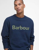 Barbour Navy Pique Applique Crew Sweatshirt #Colour_Navy