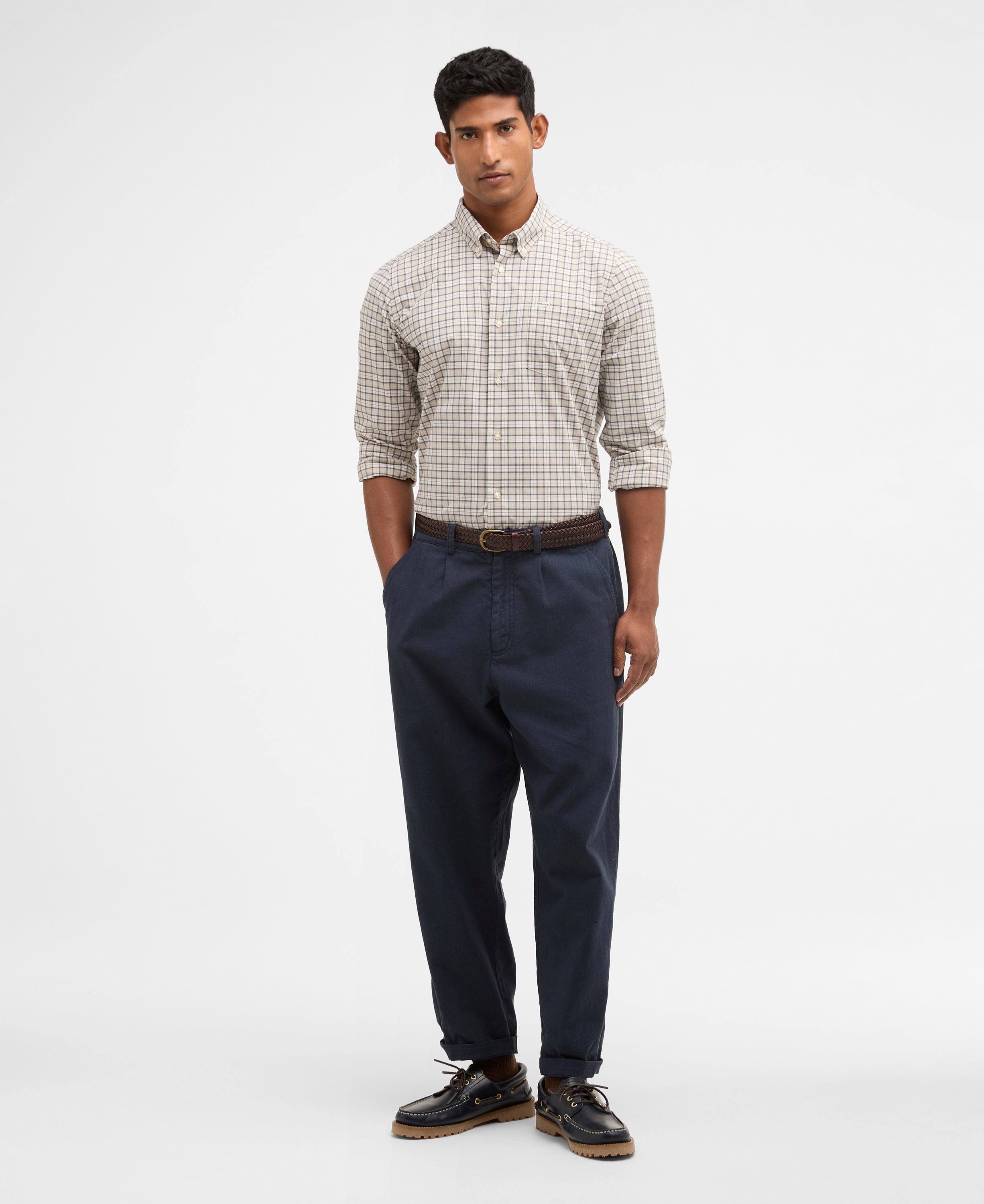 Barbour Oban Mist Tartan Lomond Tailored Tartan Shirt #Colour_Oban Mist Tartan