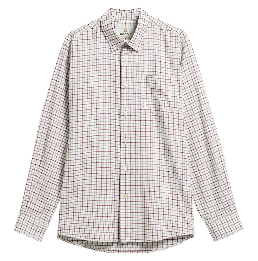 Barbour Preston Regular Tattersall Shirt #Colour_Dark Bordeaux