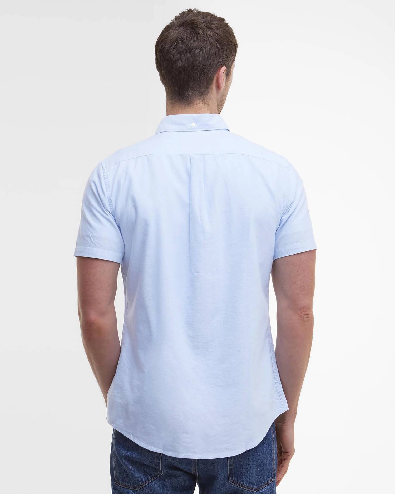 Barbour Sky Blue Striped Oxtown SS Tailored Shirt #Colour_Sky Blue