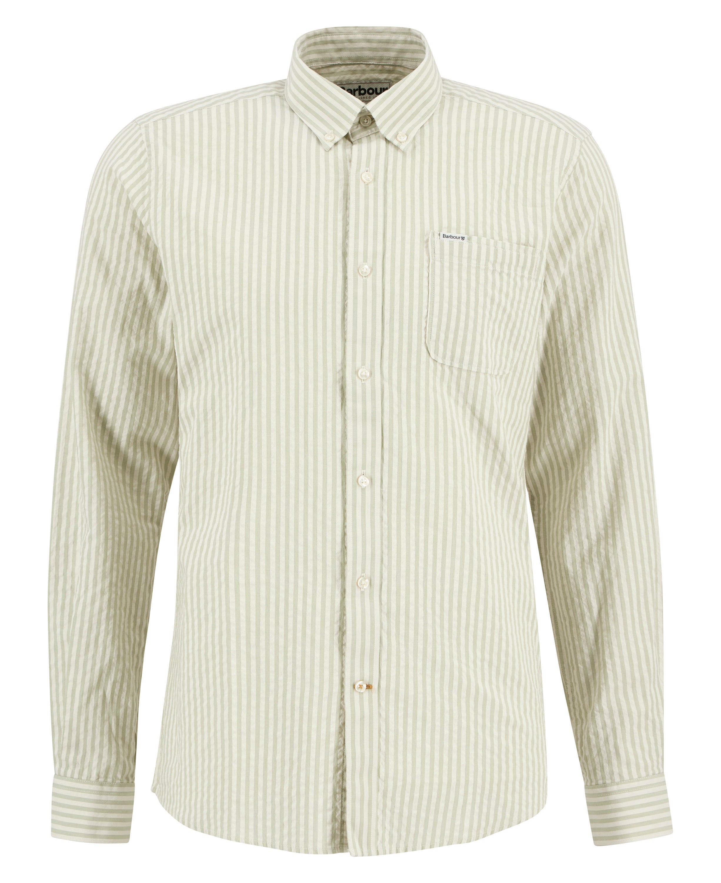 Barbour Sea Green Cresswell Seersucker LS Tailored Shirt #Colour_Sea Green