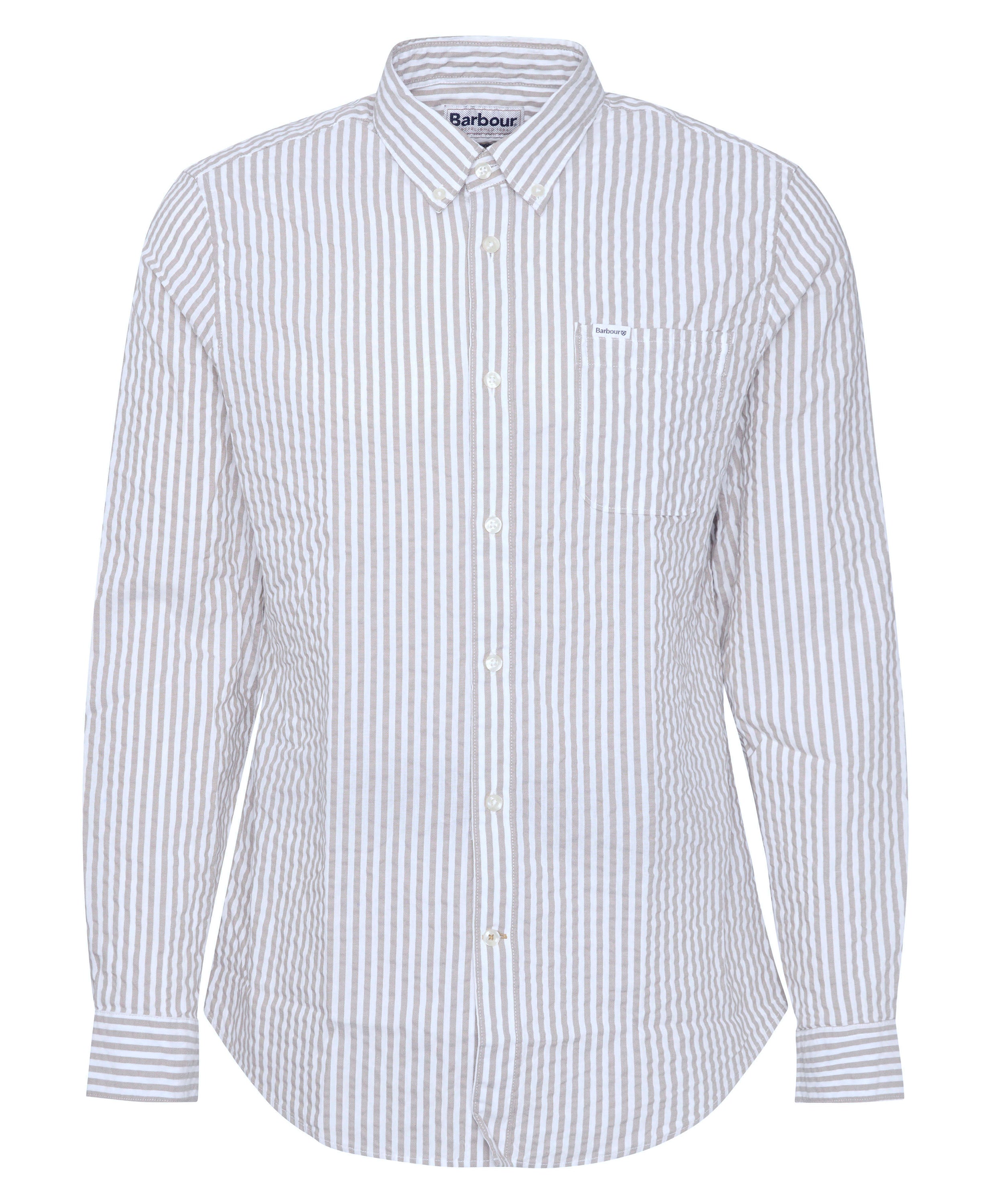 Barbour Sea Green Cresswell Seersucker LS Tailored Shirt #Colour_Sea Green