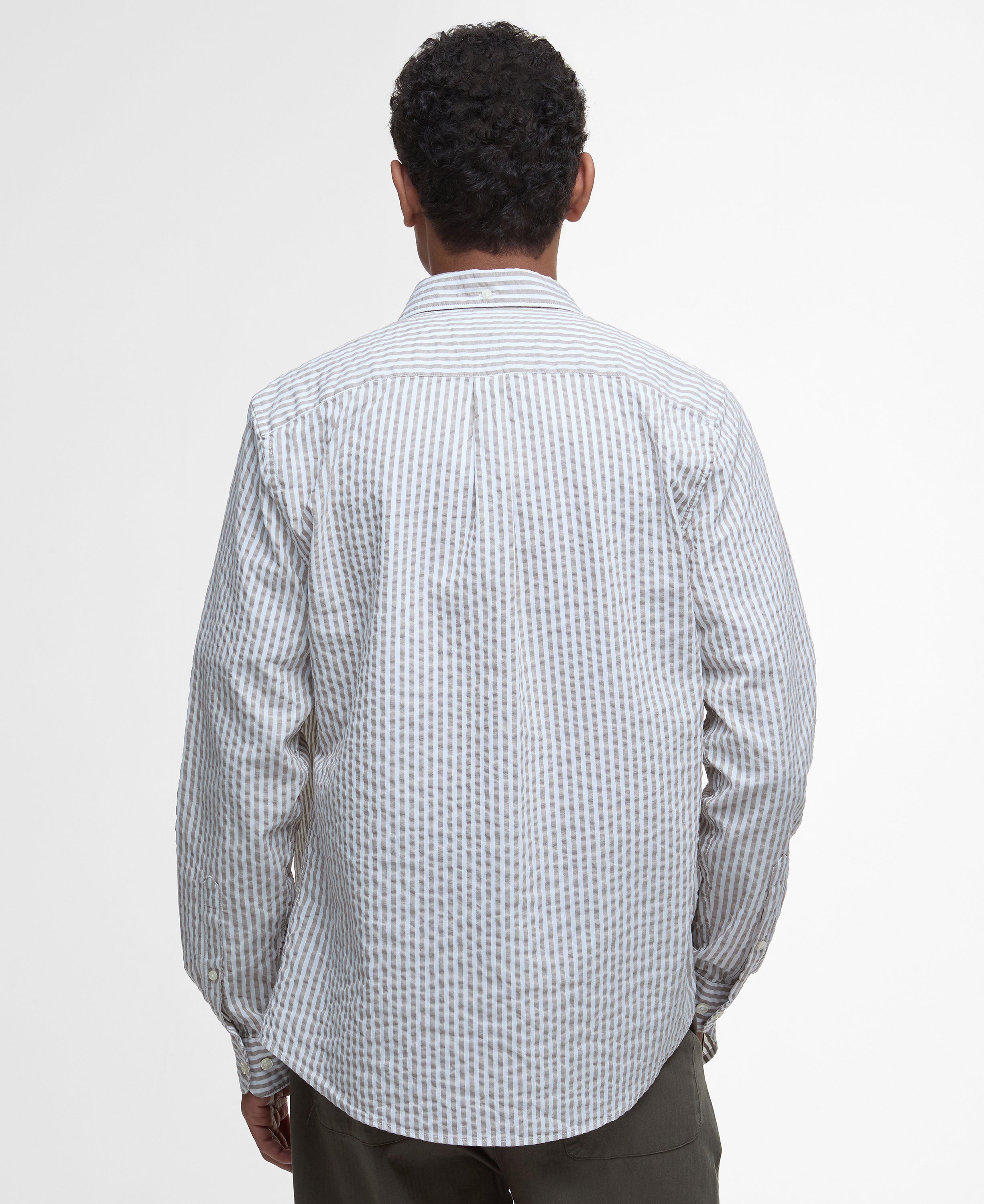 Barbour Sea Green Cresswell Seersucker LS Tailored Shirt #Colour_Sea Green