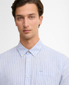 Barbour Blue Nelson Striped LS Tailored Shirt #Colour_Blue