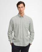 Barbour Bleached Olive Nelson Striped LS Tailored Shirt #Colour_Bleached Olive