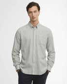Barbour Bleached Olive Nelson Striped Summer Fit Shirt #Colour_Bleached Olive