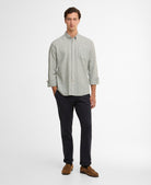 Barbour Bleached Olive Nelson Striped LS Tailored Shirt #Colour_Bleached Olive