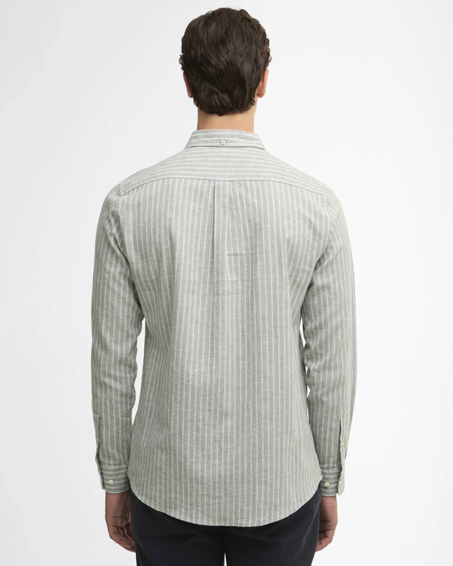 Barbour Bleached Olive Nelson Striped Summer Fit Shirt #Colour_Bleached Olive