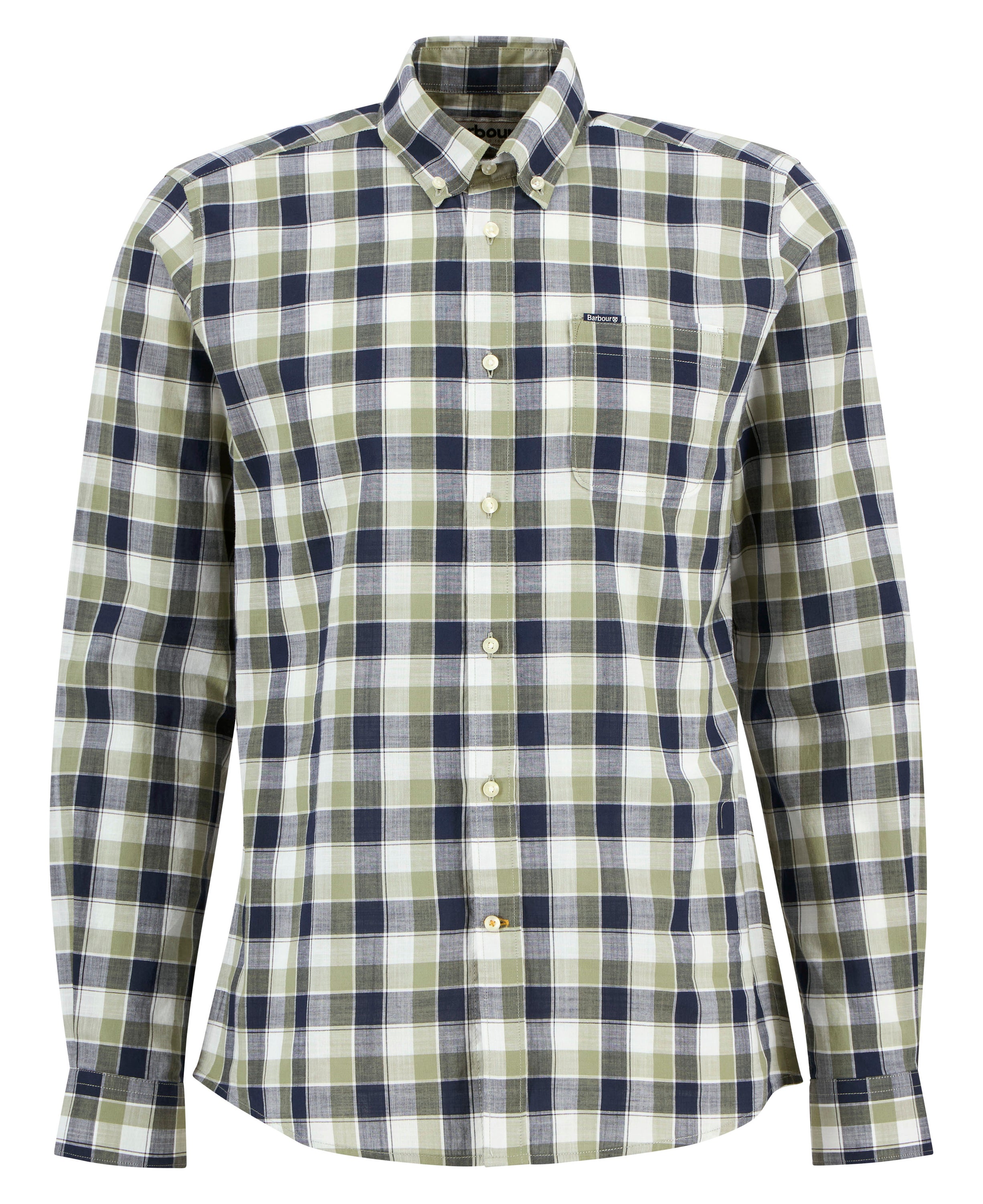 Barbour Olive Harwood Gingham Tailored Shirt #Colour_Olive