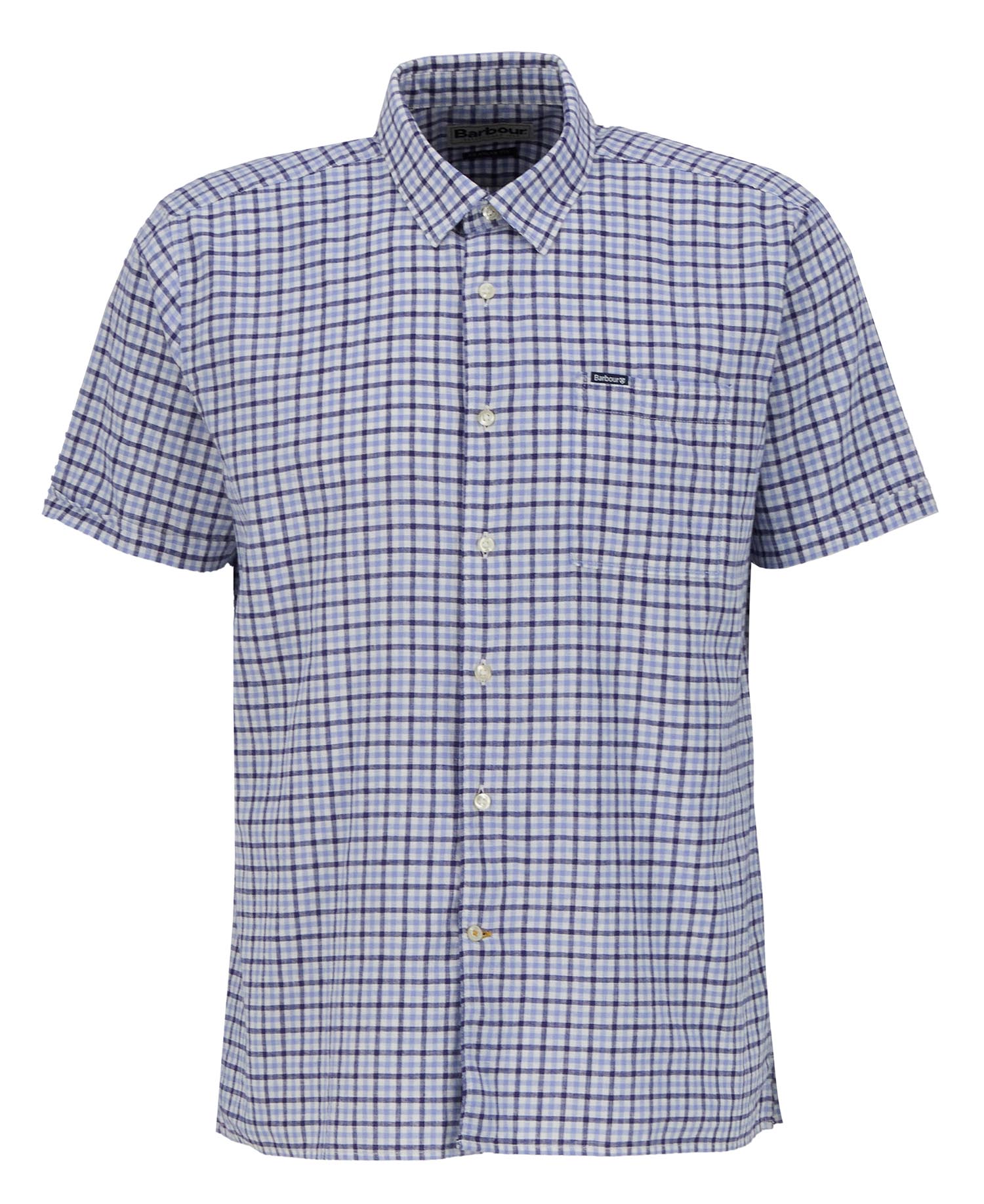 Barbour Blue Nelson Gingham LS Tailored Shirt #Colour_Blue