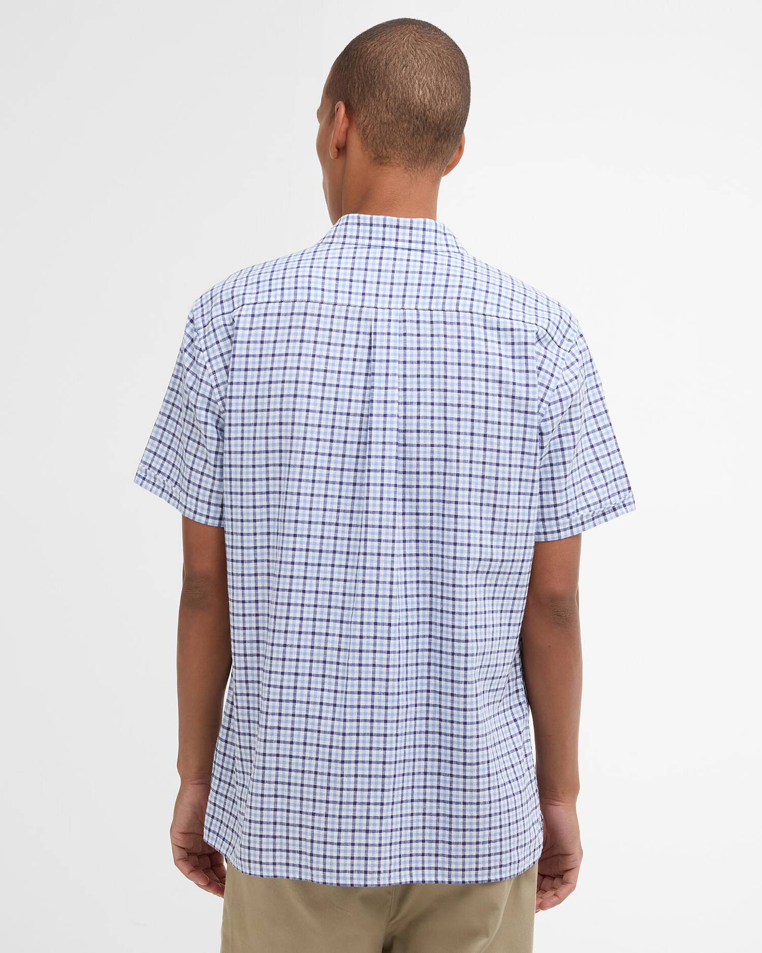 Barbour Blue Nelson Gingham LS Tailored Shirt #Colour_Blue