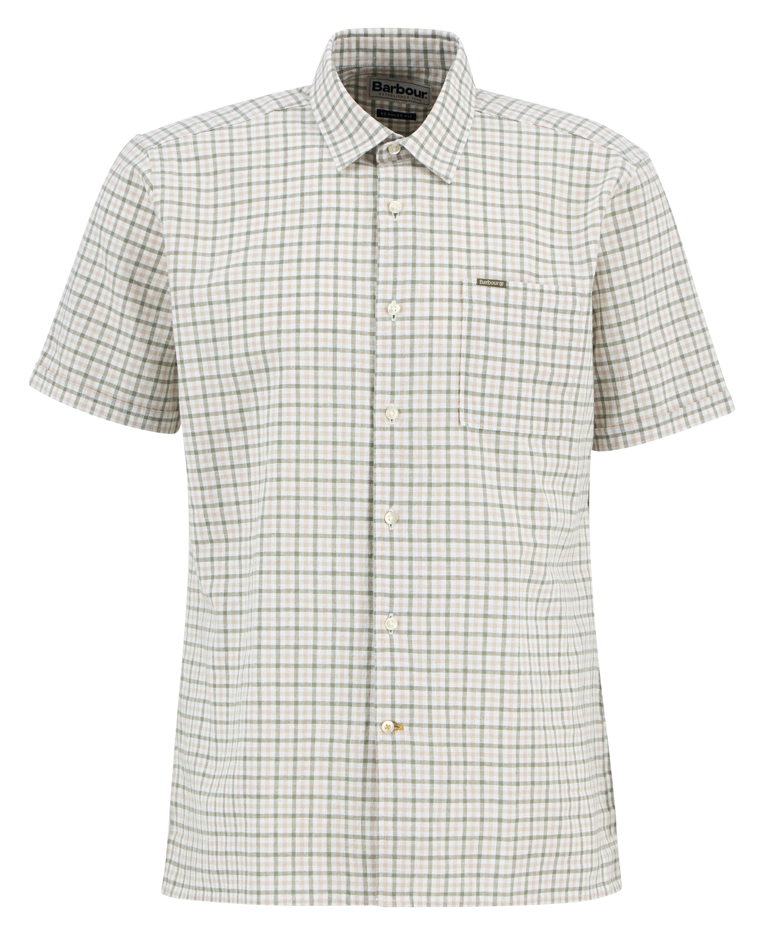 Barbour Stone Nelson Gingham Summer Fit Shirt #Colour_Stone