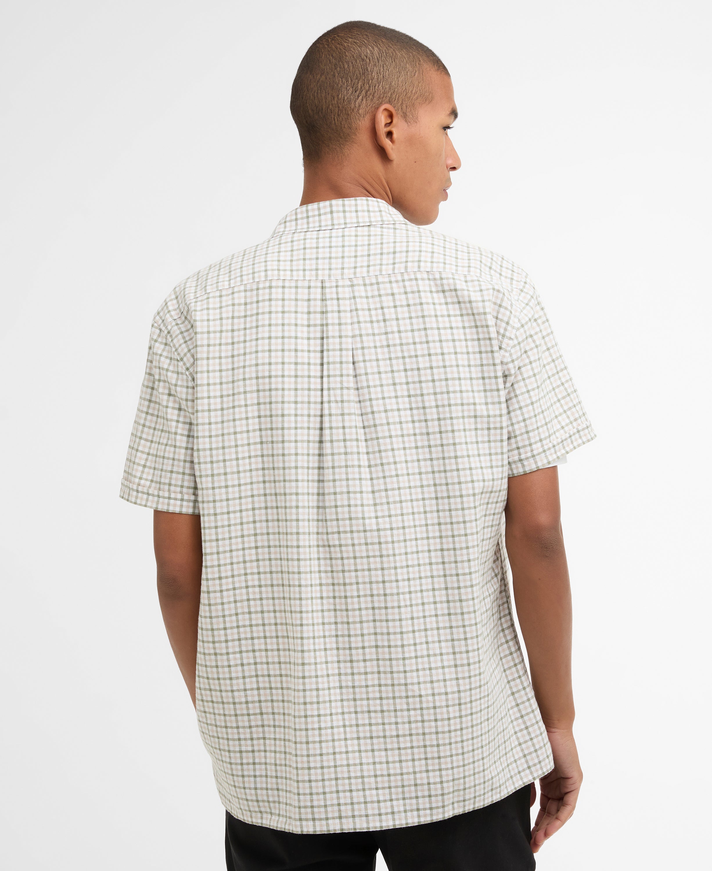Barbour Stone Nelson Gingham Summer Fit Shirt #Colour_Stone