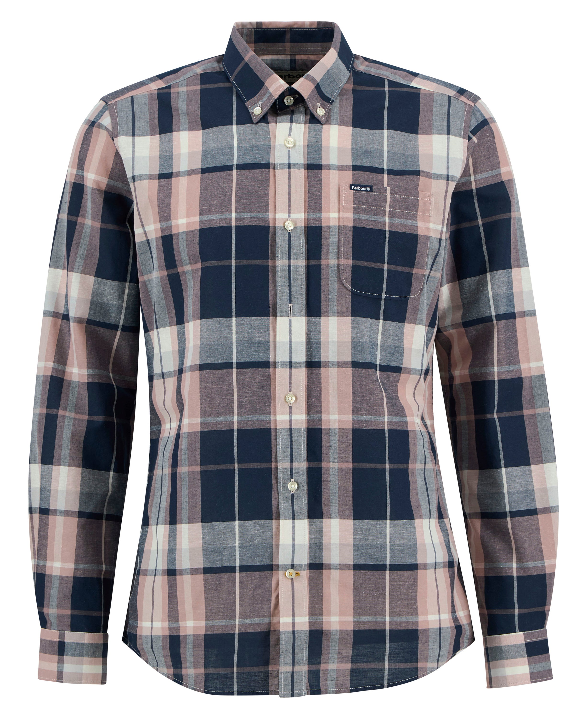 Barbour Navy Newbridge Checked Tailored Shirt #Colour_Navy
