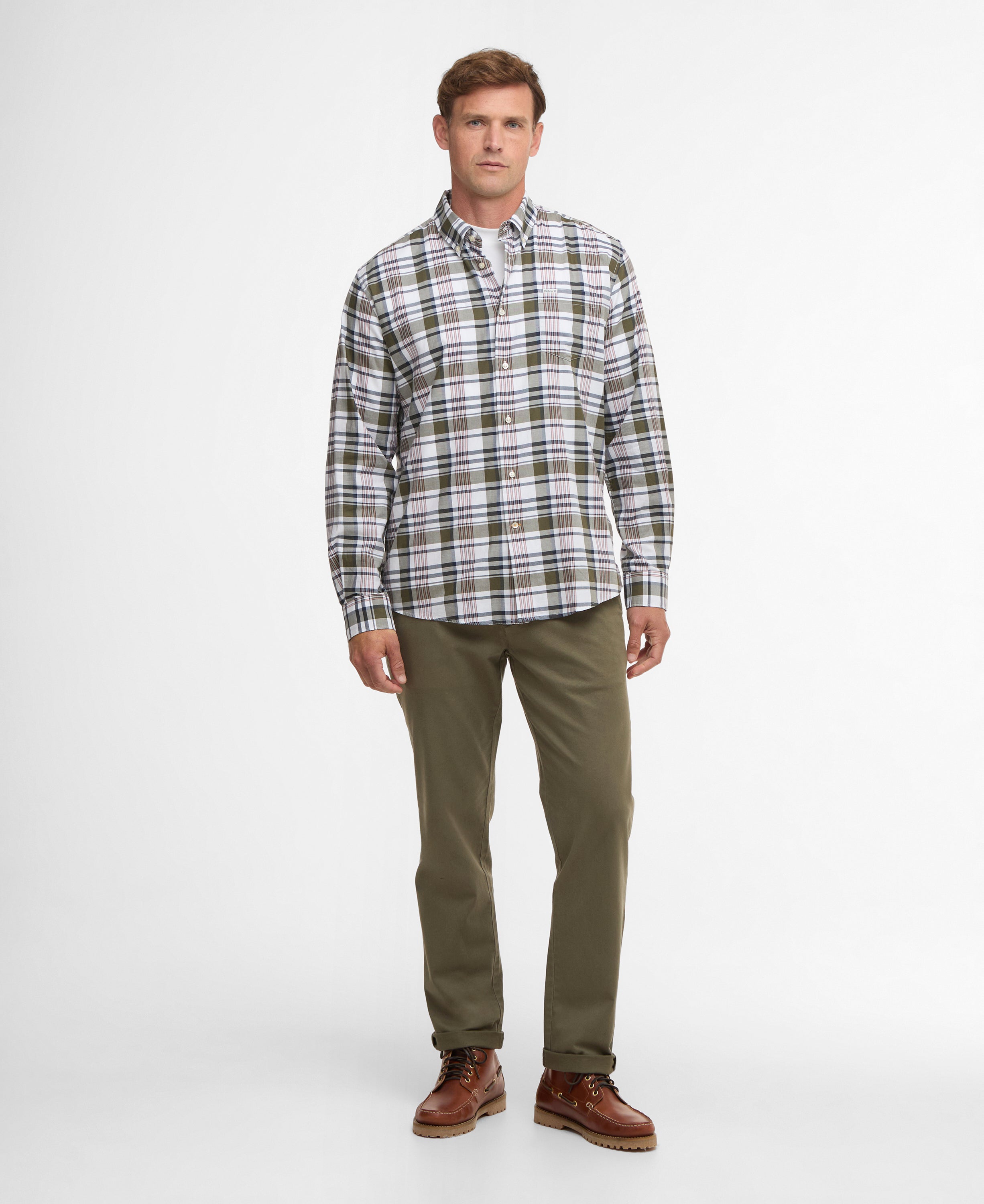 Barbour Olive Hunwick Regular Shirt #Colour_Olive